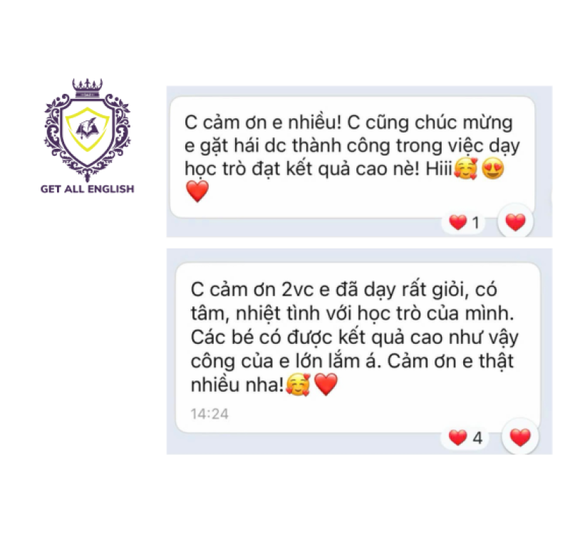 Lời cảm ơn từ Qúy Phụ huynh và học sinh